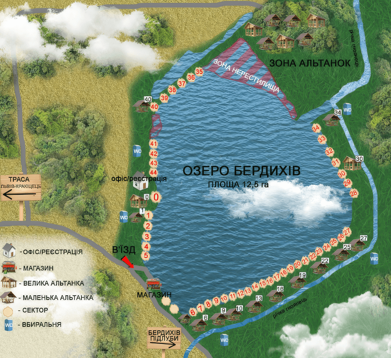 Карта озера